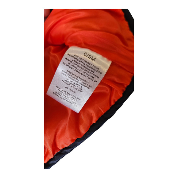 Kids Headquarters Size 6-9M Orange Sleeveless Full Zip Closure Jacket - Picture 4 of 8